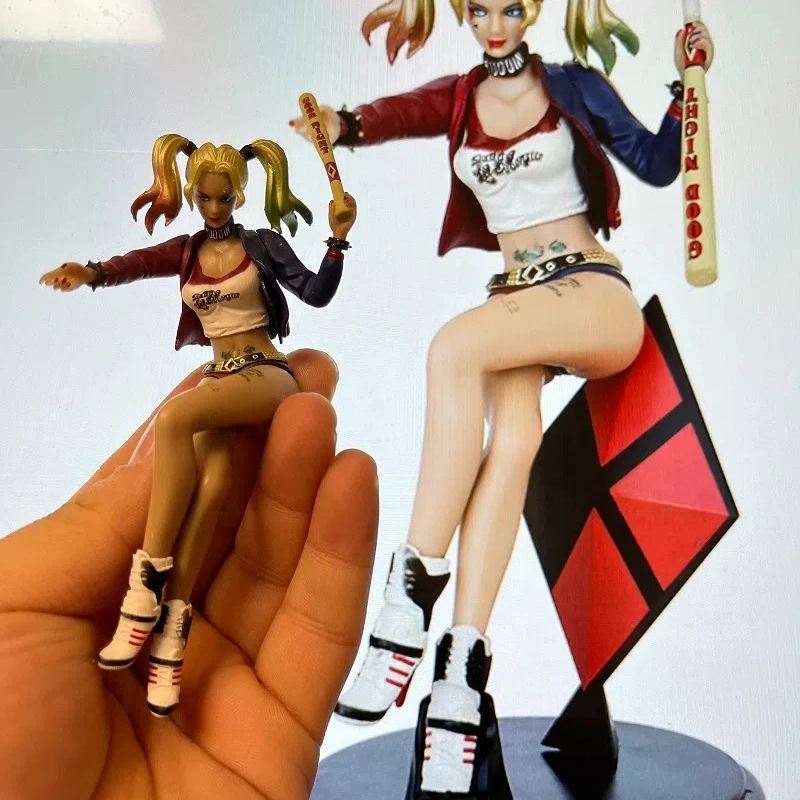 Movie Suicide Squad Harley Quinn Sitting posture Action Figure PVC Model Statue Car decoration desktop ornaments doll Toy Gifts