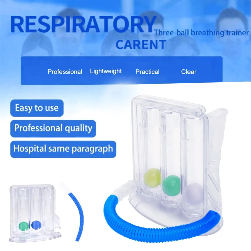 Home Three Ball Vital Capacity Breathing Trainer Incentive Spirometer Lung Inhalation Exerciser Rehabilitation Training Device