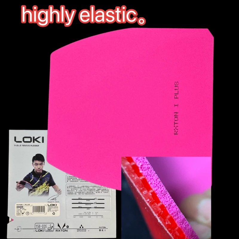 

LOKI RXTON 1/3 PLUS Table Tennis Rubber Pips-in with Pink/Blue Sponge Ping Pong Gums Tacky High-Spin Accessories for Match ITTF