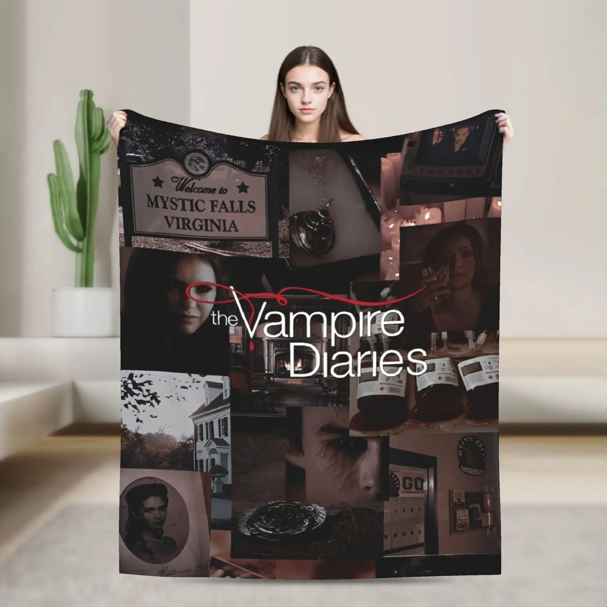 

Одеяло «Дневники вампира», супер мягкие уютные пледы для кровати, 50x60 дюймов, плюшевое тонкое одеяло разных размеров