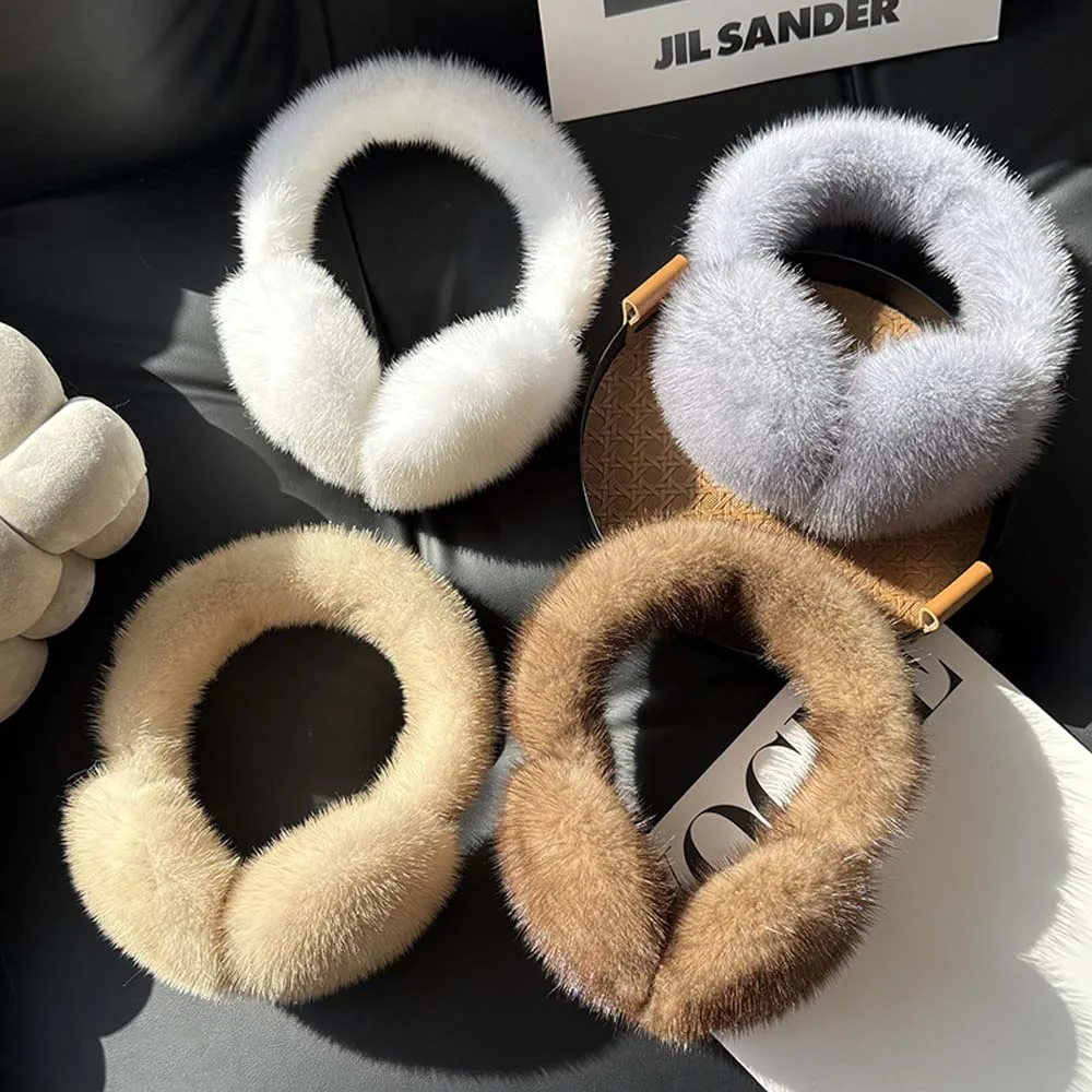 شتاء دافئ ريال فرو المنك غطاء للأذنين الأذن إفشل للنساء لينة أفخم غطاء للأذنين الفتيات الفتيان الطقس البارد الأذن دفئا فرو المنك الحقيقي أضعاف #6