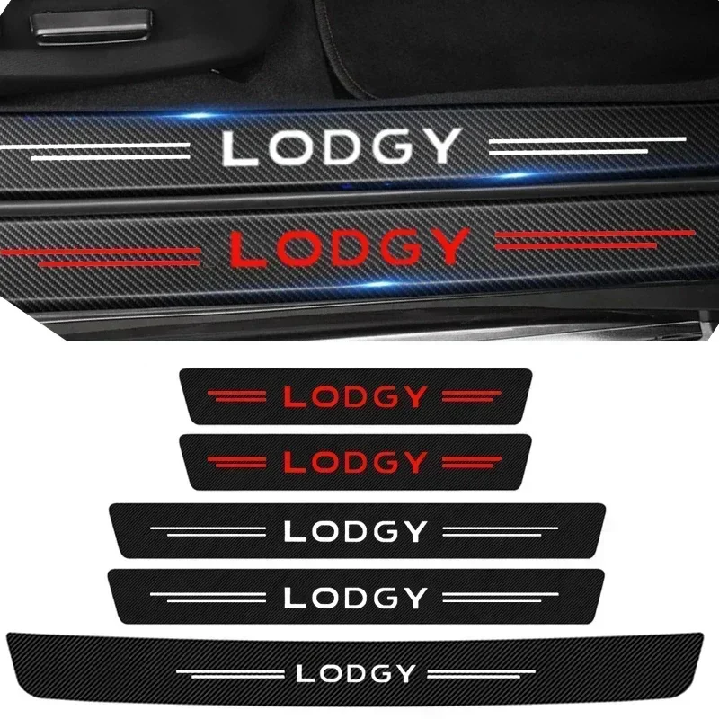 

Наклейки на пороги и бампер для Dacia LODGY, защитные накладки из карбона с логотипом, аксессуары для дверей автомобиля