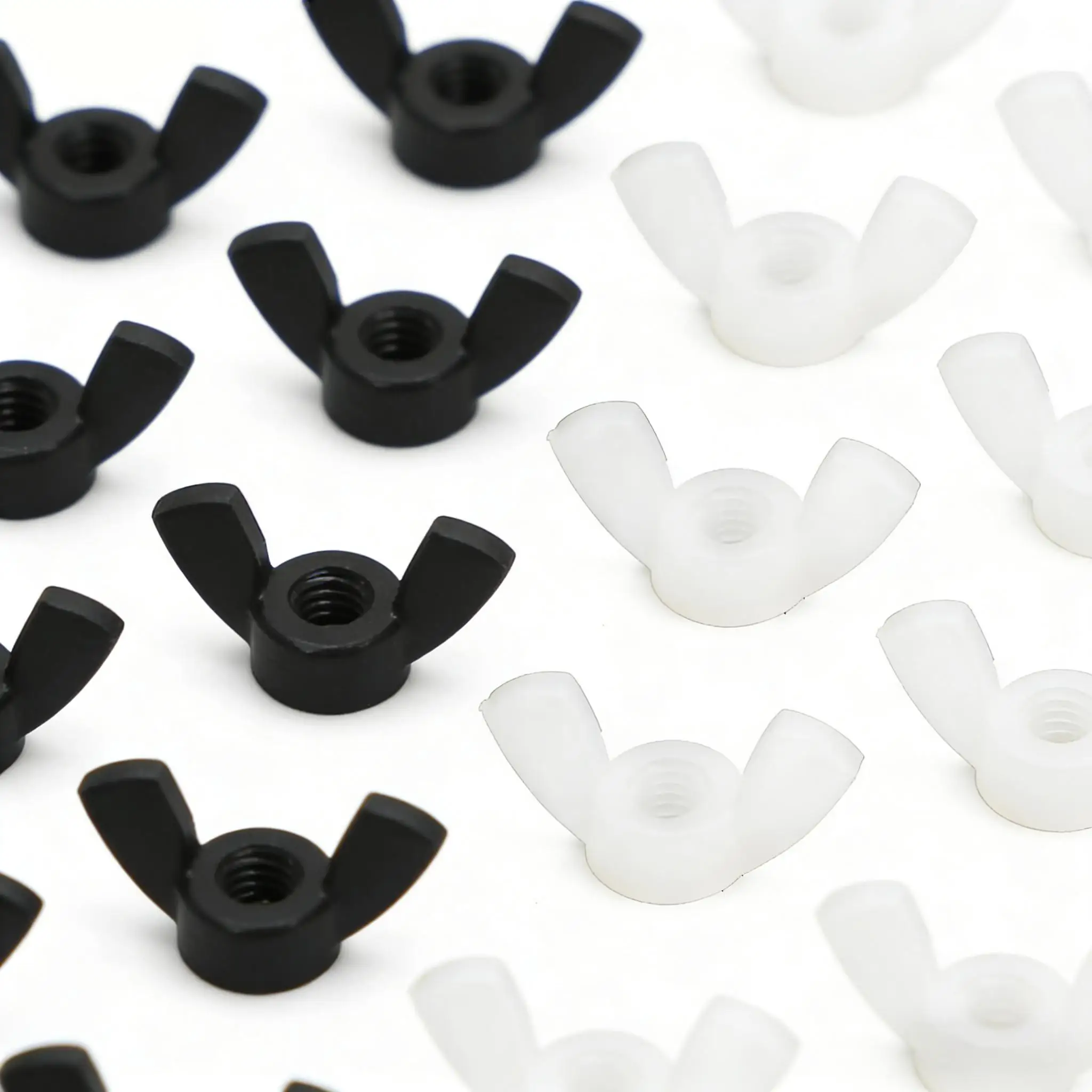 

2-10pcs Number 3 4 5 6 8 10 12 DIN315 Black white Plastic Nylon Wing Nut Hand Twist thumb butterfly nut