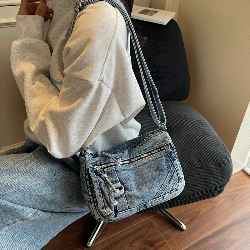2025 New Fashion Versatile Denim Fabric Women's Shoulder Bags Large Capacity Commute Casual Retro High Quality Crossbody Bag