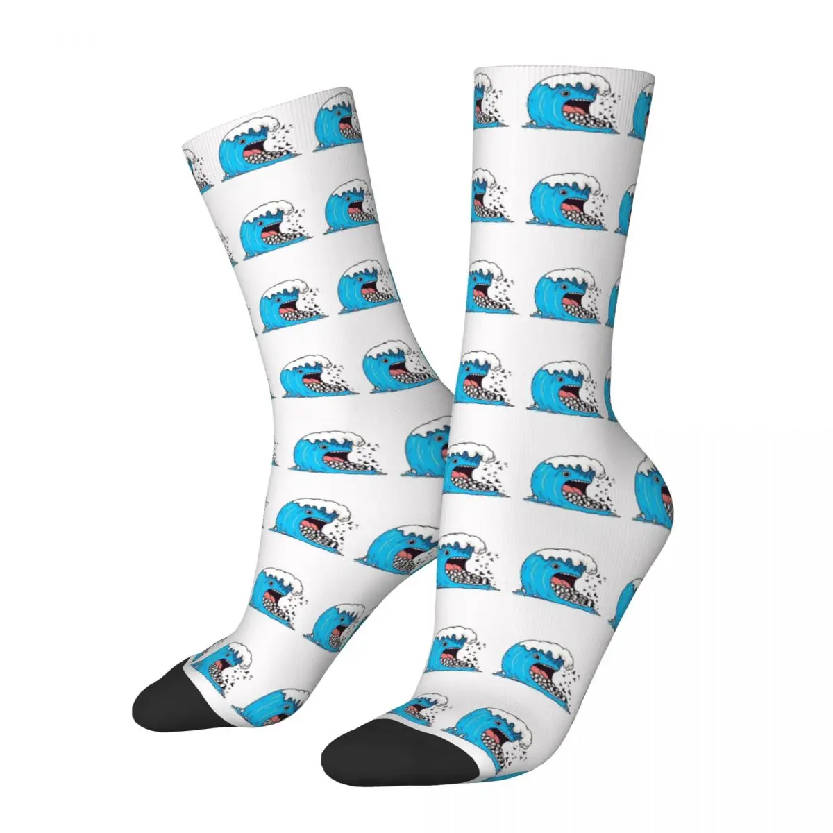 Winter Warm Harajuku Men's Women's Cookie Monster Tsunami Penguin Socks Non-slip Skateboard Socks