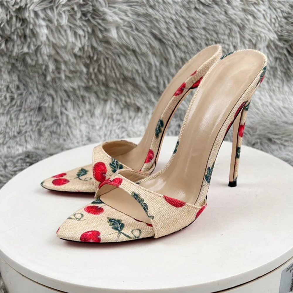 

Женские шлепанцы на высоком каблуке 12 см с открытым носком, трендовые дышащие женские летние шлепанцы на высоком каблуке для женщин, сандалии на тонком каблуке LX071