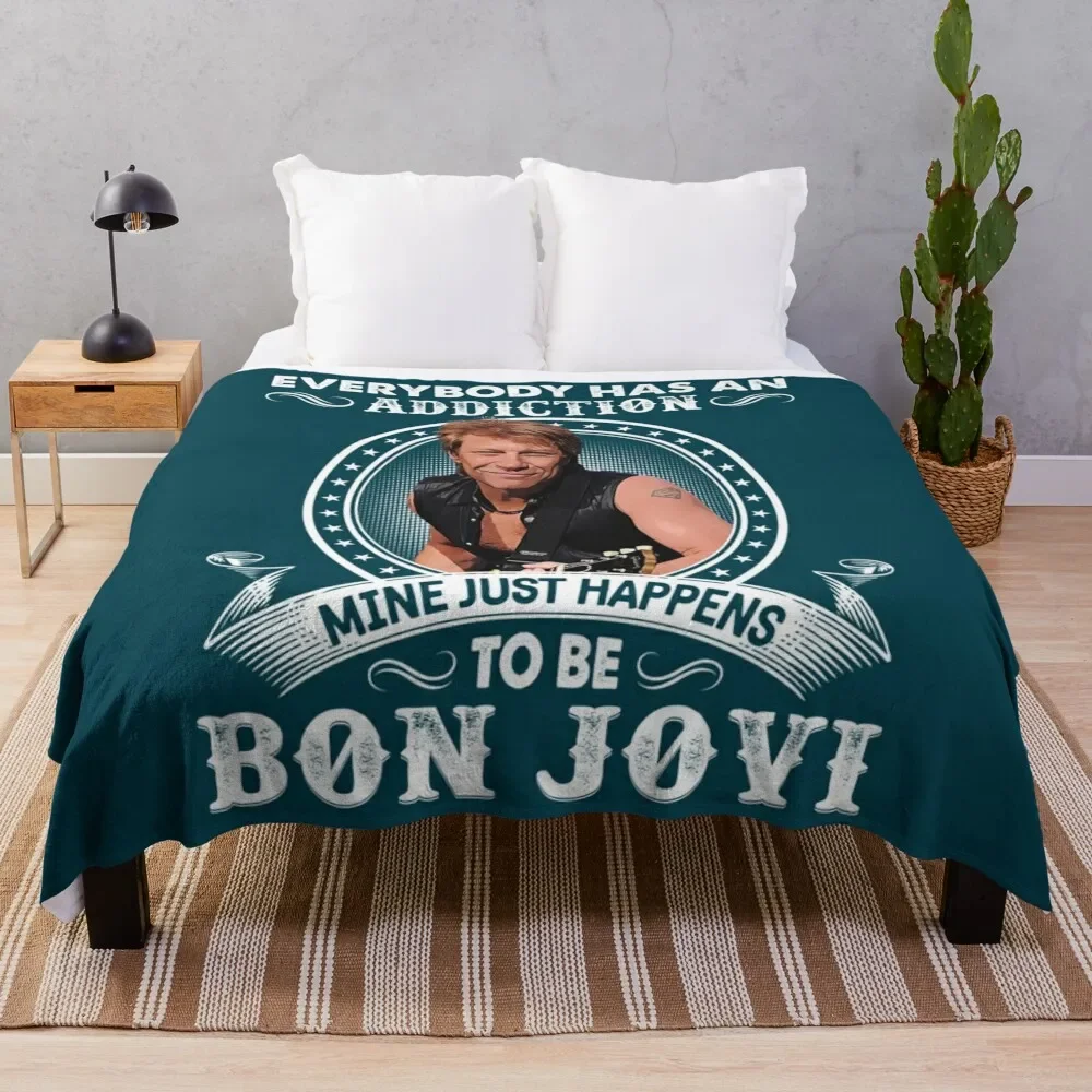 

Everybody Has An Addiction Mine Just Happens To Be Jovi Rock Throw Blanket Thermals For Travel Beach Vintage Blankets