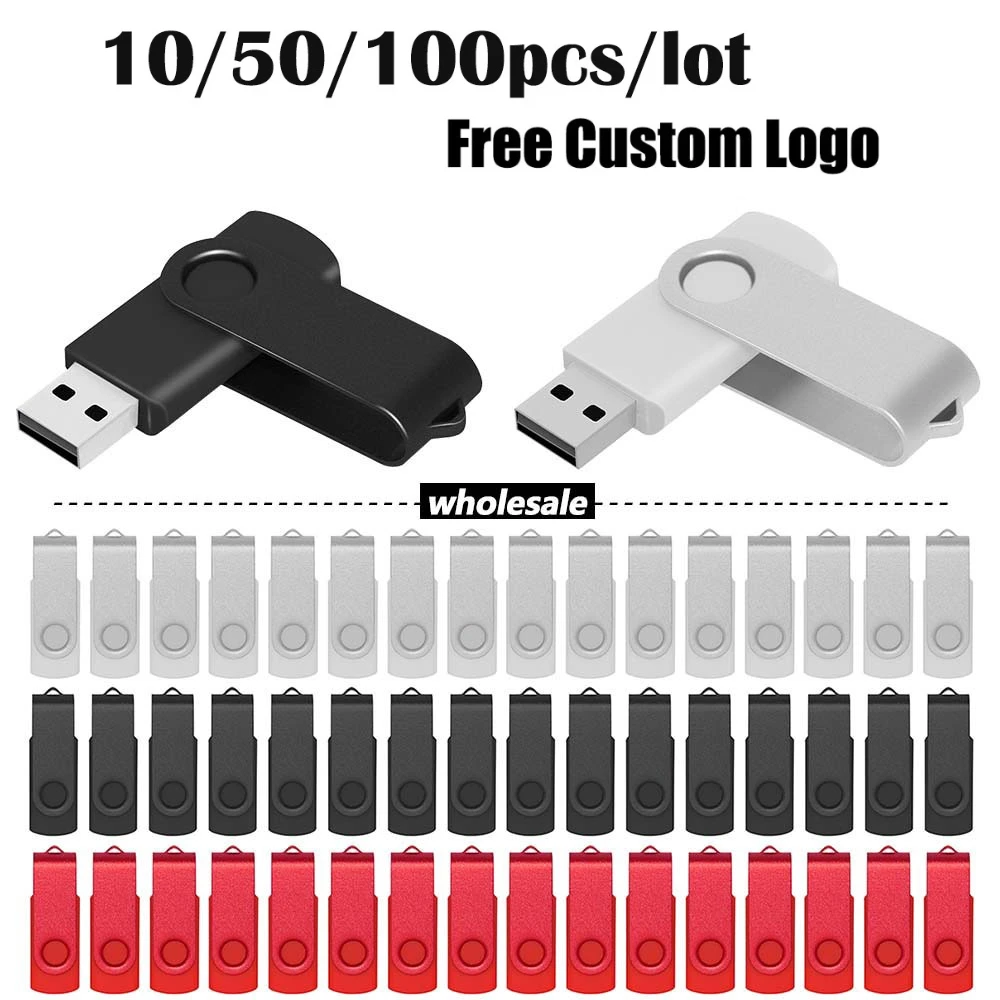 10/ 50/100 Pcs Lot USB 2.0 Flash Drive Pendrive 1GB 2GB 4GB Pen Drive 8GB 16GB Memory Stick 32GB 50Pcs USB Stick 64GB Flash