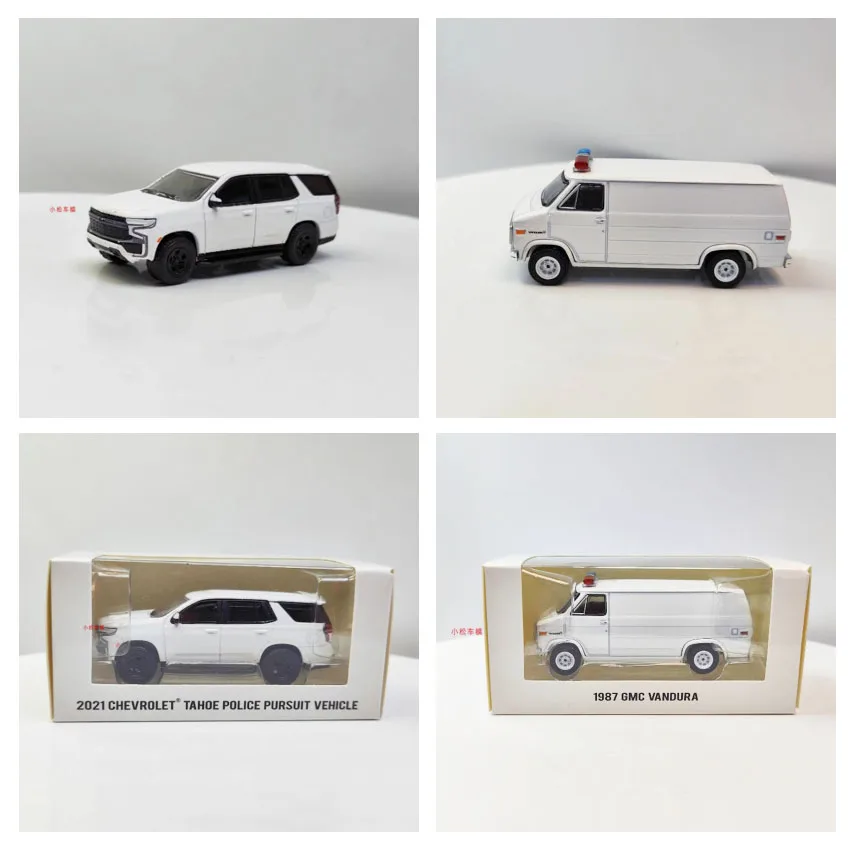 Greenlight Alloy 1:64 2021 Tahoe Police PURSUIT VEHICLE SUV/1987 GMC VANDURA Car Model Adult Souvenir Gift Static Display