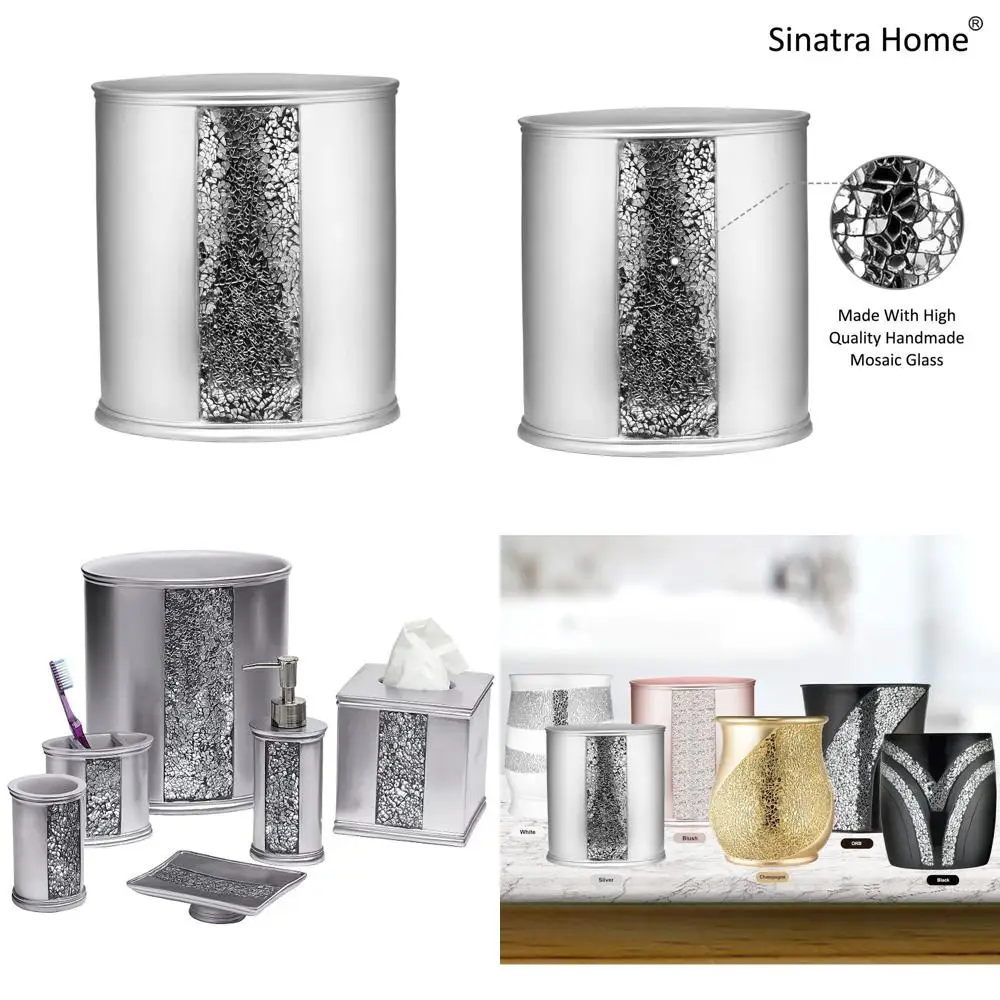 

Elegant Silver Waste Basket for Home: Enhance Bathroom, Bedroom, Living Room Style