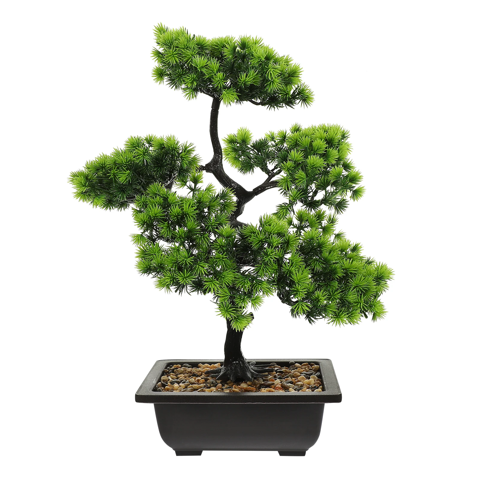 

Artificial Potted Plant Simulated Welcoming Pine Bonsai Tree Indoors Plastic Office