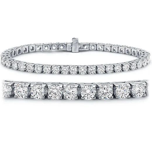 

Simple Classic Round Brilliant Cut Diamond Tennis Bracelet in 14k White Gold for Women's Accessories