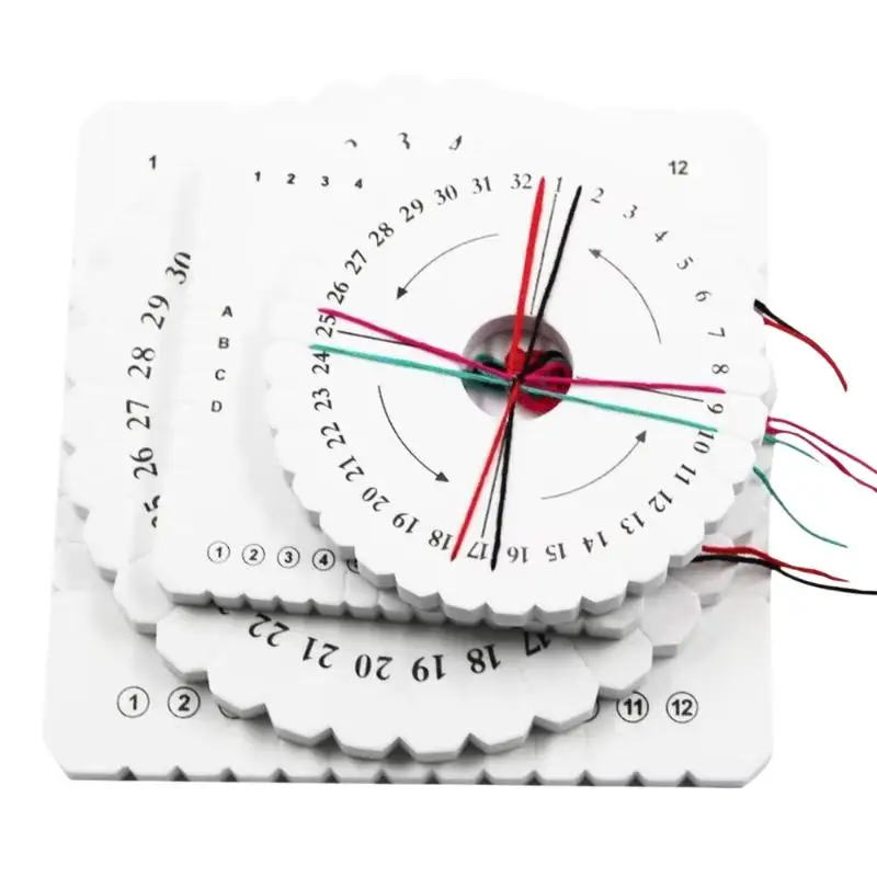 4 Stück Flecht-Scheiben, runde und quadratische Kumihimo-Perlen-Scheiben, Flecht-Platten, DIY-Armband-Webplatte – Detail 10