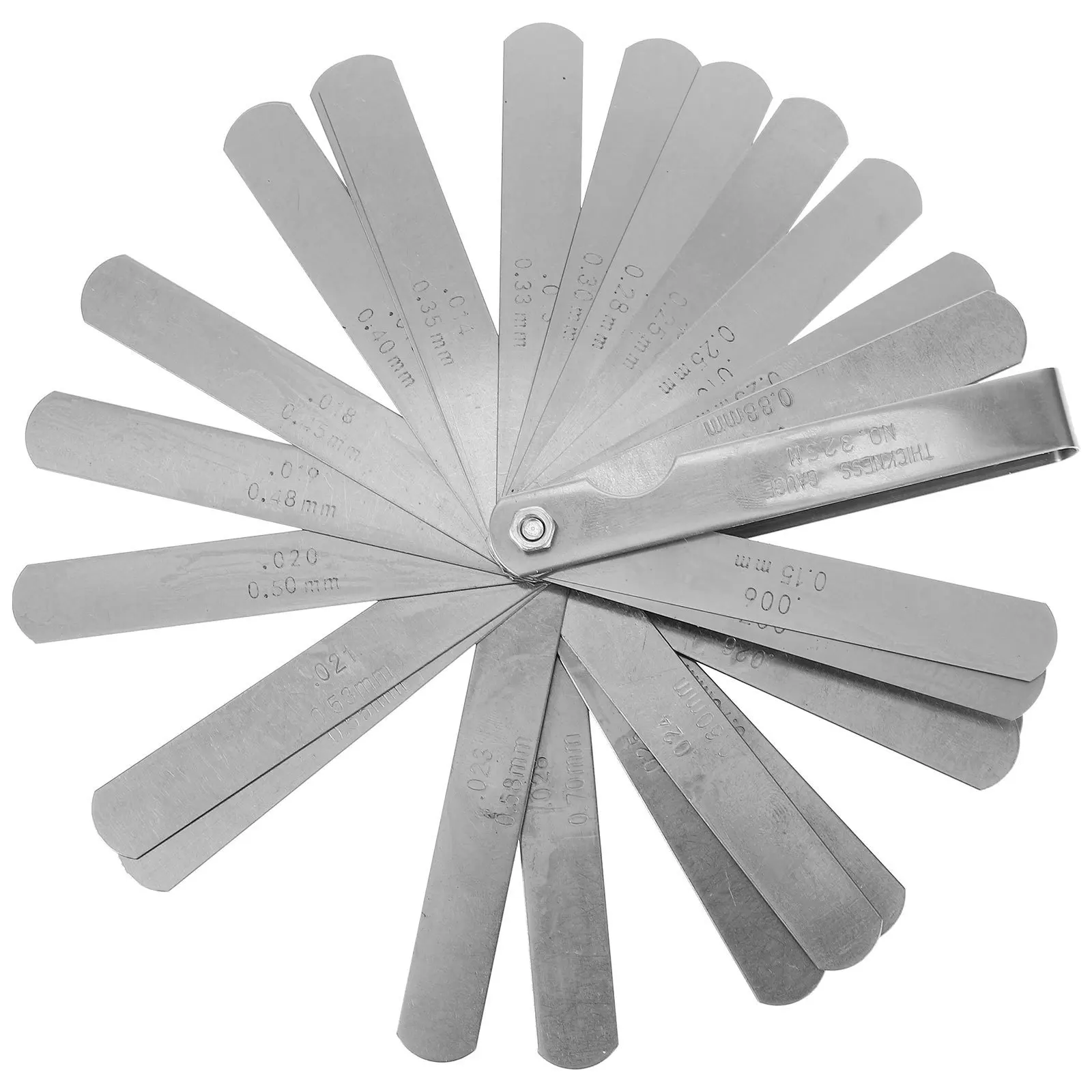 

1Set 32-Piece Stainless Steel Feeler Gauge Dual Marked Metric Imperial Gap Width Measuring Tool for Mechanical Adjustments