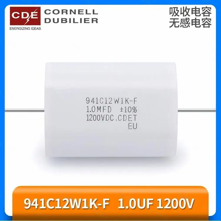 CDE-condensador de absorción no inductivo 941C12W1K-F, 1,0 UF, 1200V, 1.0MFD, 1200VDC, 5 unidades por paquete