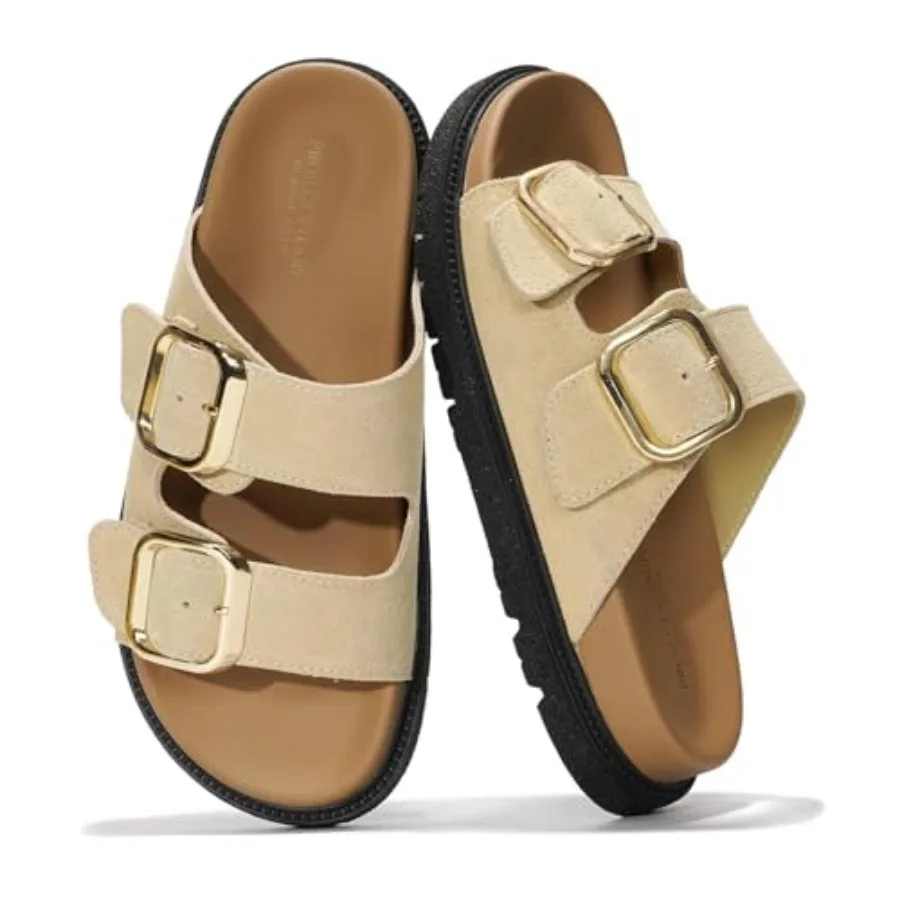 Sandalias para Mujer - Sandalias Modernas para Mujer 2026 con Tiras Ajustables - Plantilla Suave y Acolchada - Antideslizantes