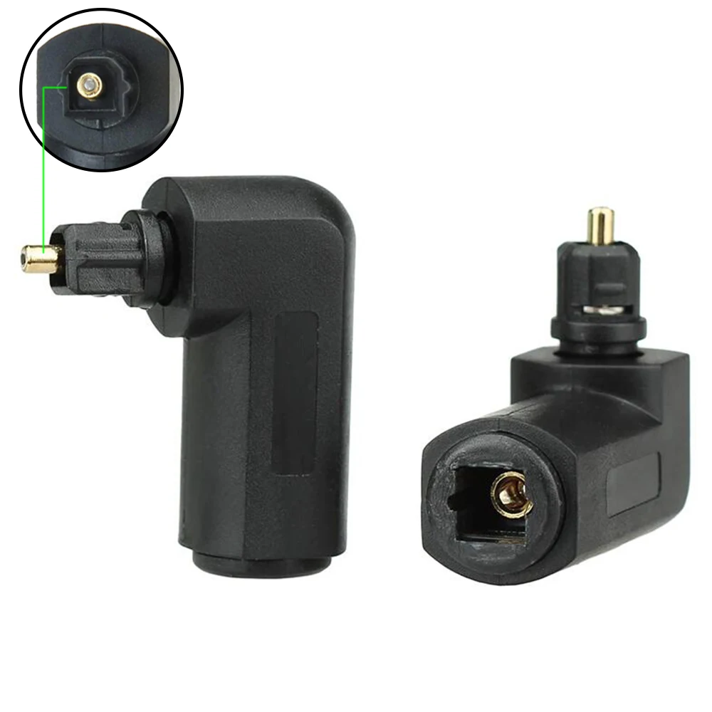 1piece 90 ° Digital Audio Cable Adapter Toslink Male Cable Connector Right Angle 360 ° Rotating Fiber Optic Converter