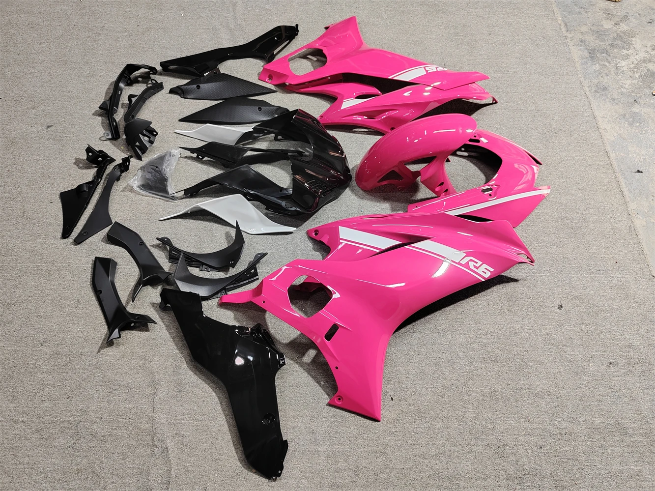 Motorcycle Fairing Kit fits to Yamaha YZF-R6 17 18 19 2021 YZF600 2017 2018 2019 2020 2021 Fairing pink white motorcycle housing