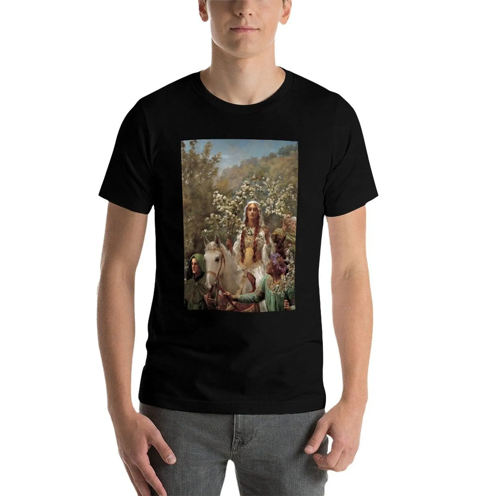 

Queen Guinevere's Maying - John Collier T-Shirt t shirt man designer man t shirts for men casual T-Shirt