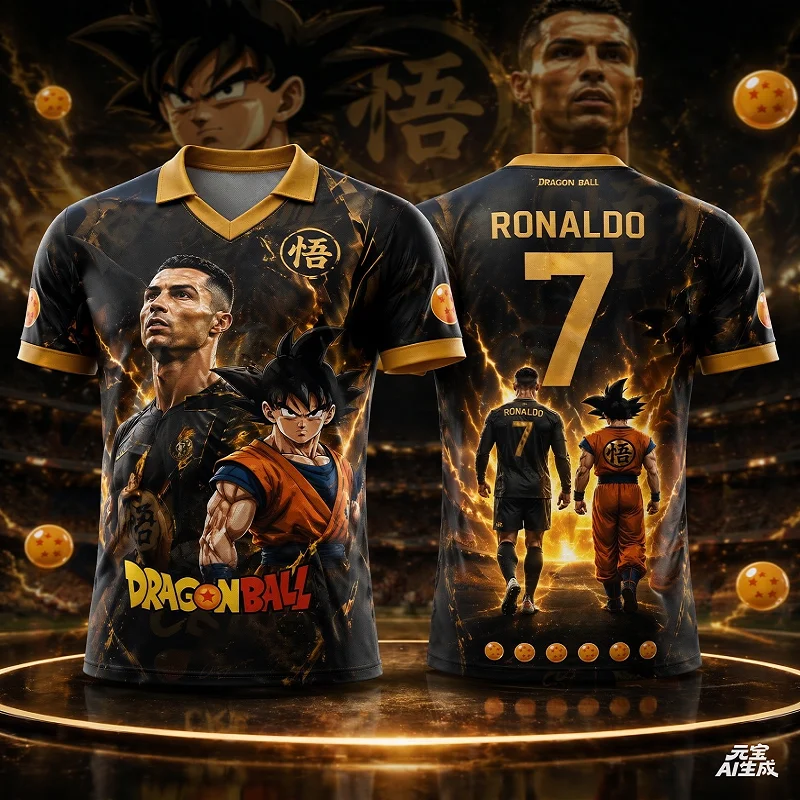 Sommerliches Familien-Set mit passenden Dragon-Ball-Wukong-3D-Print-Hemden, schnelltrocknendes T-Shirt, Sport-Trainingsoberteil für Damen und Herren. – Detail 5