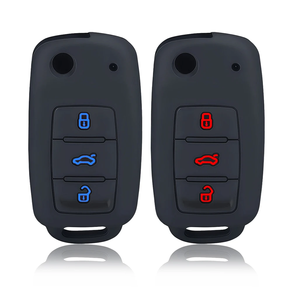 Silicone Car Key Case Key Cover For VW UP Polo Golf 6 Passat B5 Touran Caravelle Jetta Caddy Touareg For Skoda Fabia Octavia A5