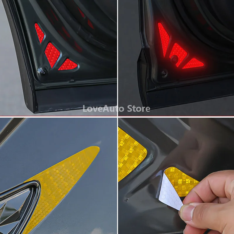 for Hyundai Tucson NX4 2021 2022 Car Headlight Wheel Eyebrow Car Door Reflective Sticker Warning Sticker Light Eyebrow Cover