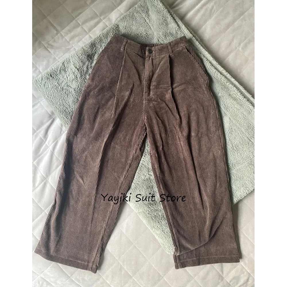 

Мужские брюки, прямые повседневные брюки для мужчин, рабочие брюки из вельветовой ткани в стиле ретро, классическая одежда пошив