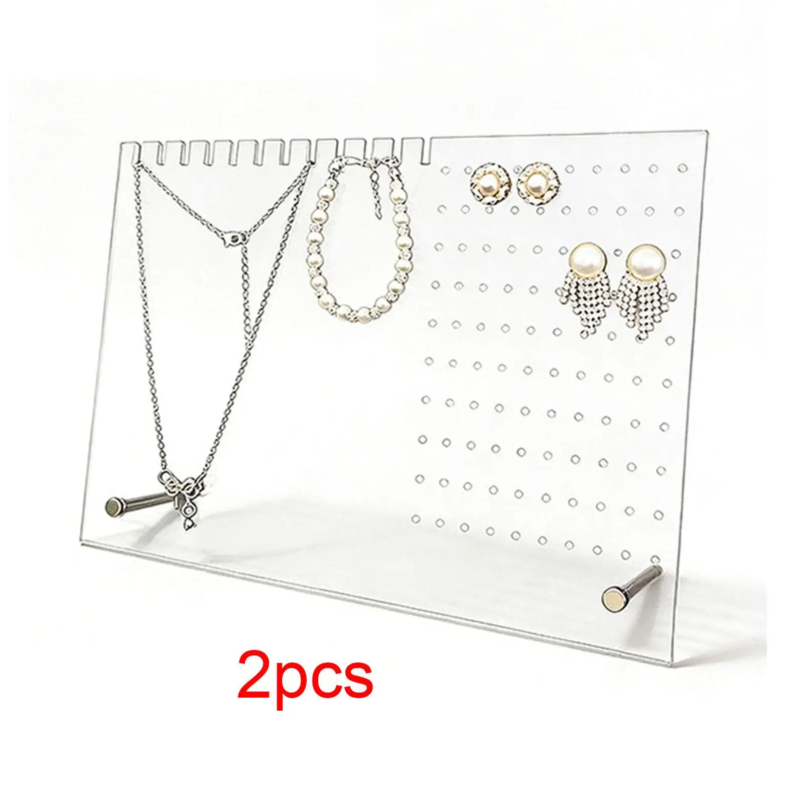 

2 Pieces Acrylic Jewelry Display Stand, Clear Women's Bracelet Holder, Earring Dangle Stand