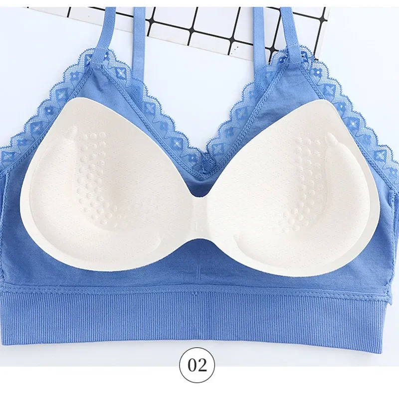 Seamless Bras for Women Wirefree Brassiere Comfort Lace Trim Tops Female Soft Underwear Sexy Lingerie Tube Bra Bralette