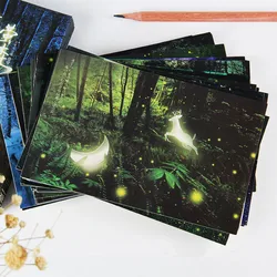 30 Sheets Creative Luminous Post Card Boxed Postcards Set Decoration Background Card Gift Wish Card Message Greeting Card