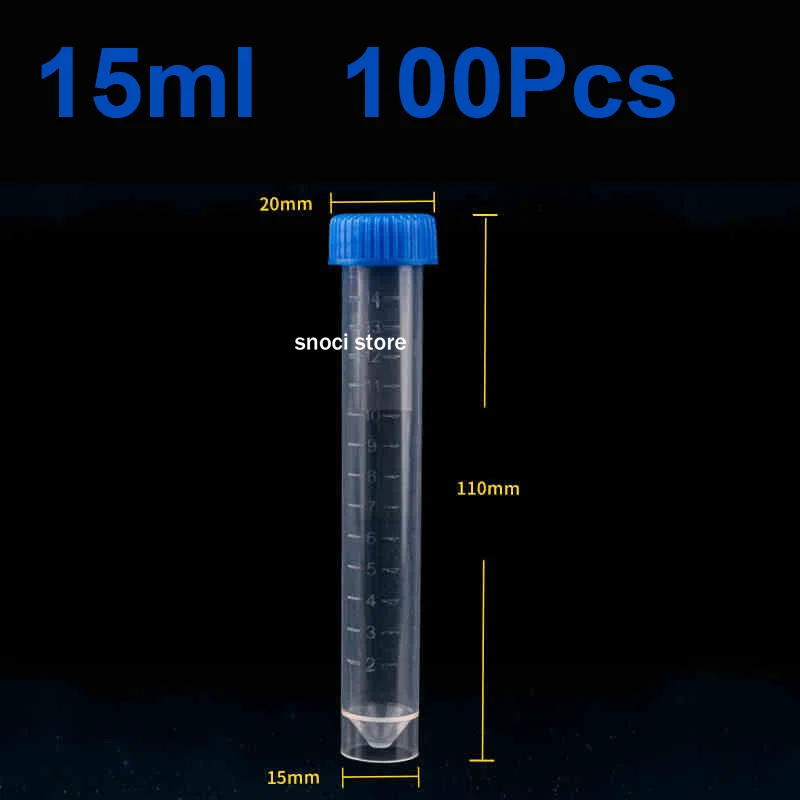 100 Stück Kunststoff-Reagenzgläser, Gefrierröhrchen, Fläschchen, Probenhandwerk, Schraubverschluss, Flaschen für Büro, Schule, Chemiebedarf, 1–15 ml – Detail 13