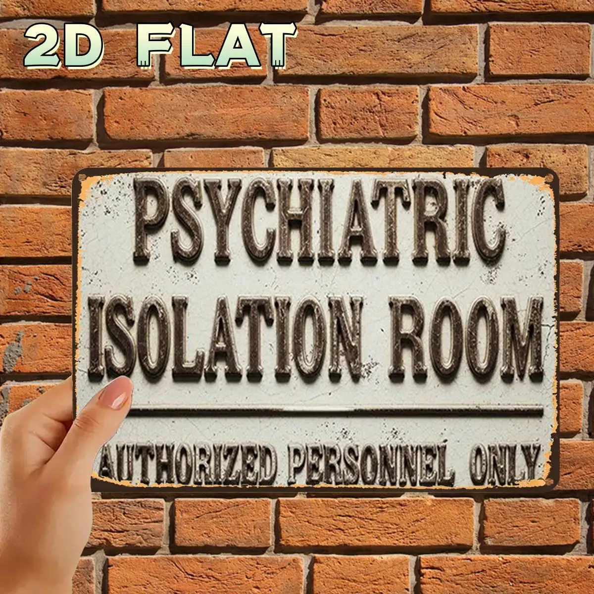 Retro Vintage Psychiatric Isolation Room Sign in Vintage Style, Metal aluminum Sign with Pre-Drilled Holes, Ideal for Indoor
