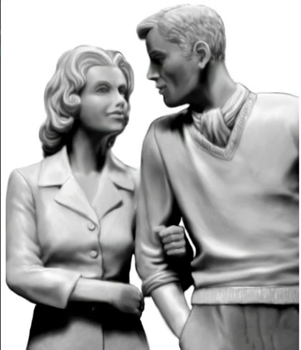 1/24 Proportional Die-casting Resin Model Bob and Sally Happy Couple White Model Unpainted Model Assembly Kit