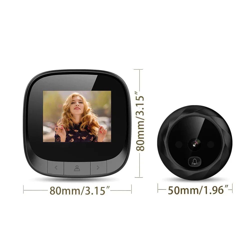 كاميرا فيديو ثقب الباب الذكية من Anjielosmart مقاس 2.4 بوصة مزودة بكاميرا مراقبة داخلية للأماكن الخارجية والرؤية الليلية بالأشعة تحت الحمراء لحماية الشقة