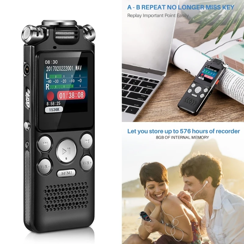 Professional Digital Voice Recorder 8/16/32GB Long Distance Recording MP3 Player Noise Reduction Recorder