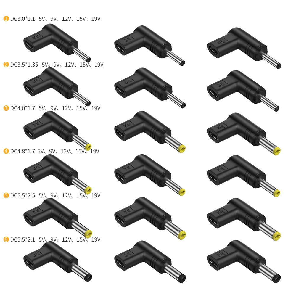 USB C PD إلى تيار مستمر موصل الطاقة العالمي 5 فولت 9 فولت 12 فولت 15 فولت 19 فولت نوع C إلى تيار مستمر جاك التوصيل محول الشحن محول لجهاز التوجيه اللوحي
