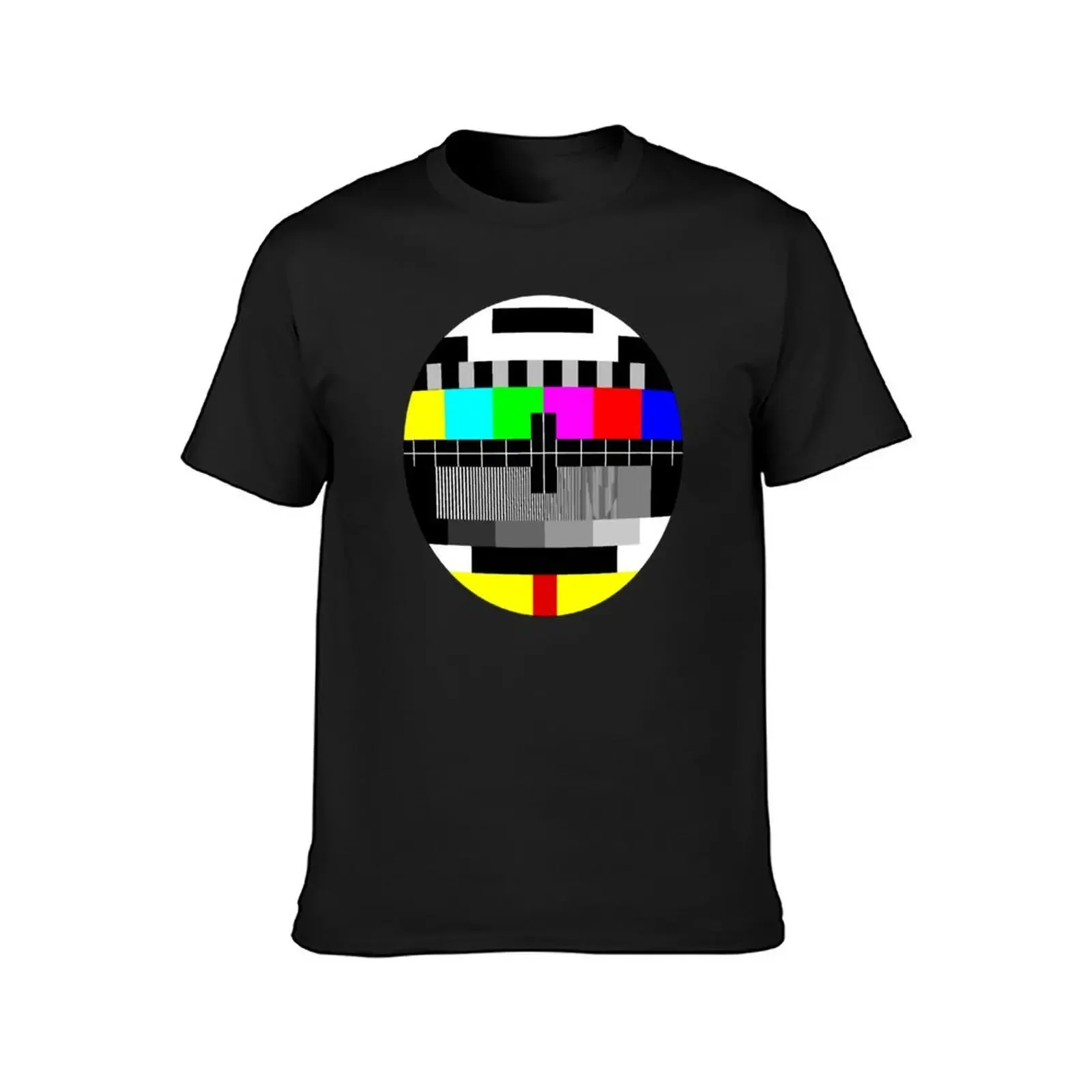 90's TV Test pattern T-Shirt blacks sweat custom t shirt anime shirts men