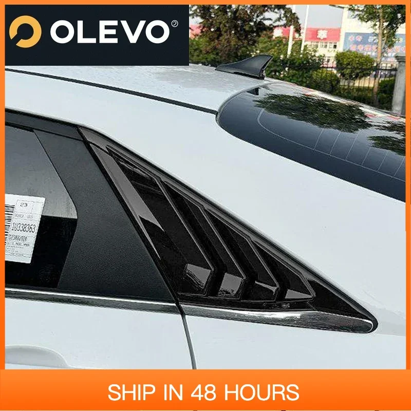 New For Hyundai Elantra CN7 2021 2022 2023 2024 Rear window triangular louver decorative frame ABS material matte black glossy b