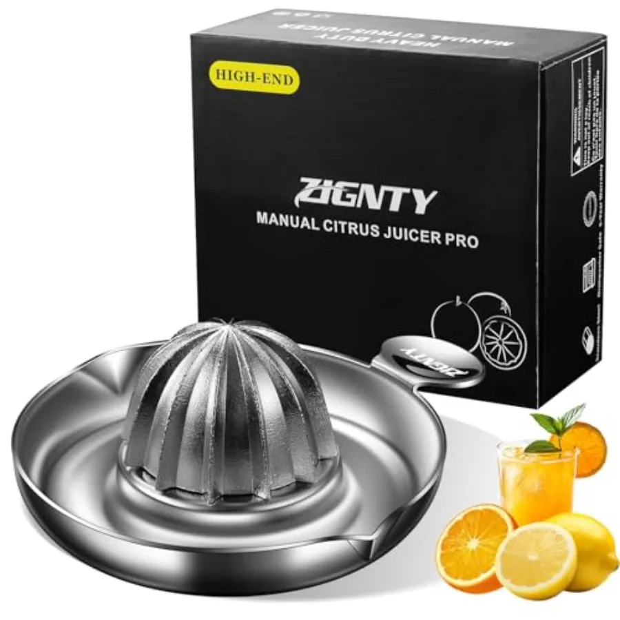 

Heavy Duty Stainless Steel Manual Citrus Juicer for Home Kitchen Use Efficient Lemon and Lime Squeezer with Robust Reamer Rotat