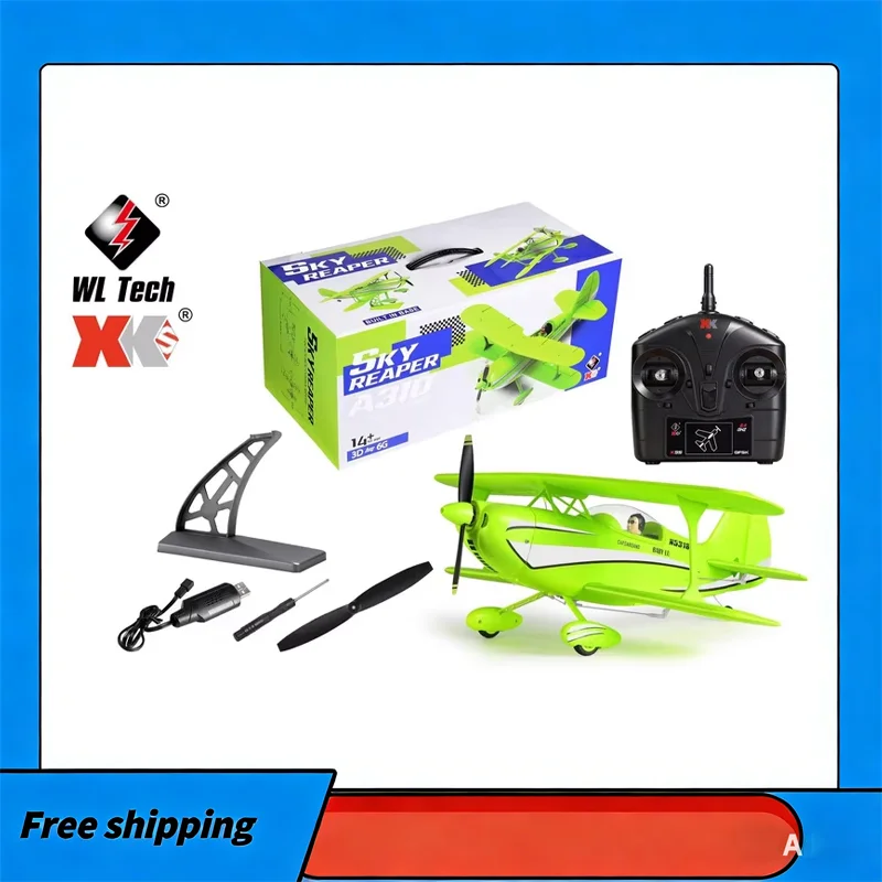 

New Wltoys A310 Four Way Biplane 3d/6g Wwii Beech D17s Biplane High Simulation Brushless Rc Realistic Toy Gift