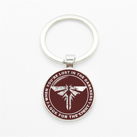 Game The Last Of Us 2 Keyhcain Glass Cabochon Keyring Firefly Logo Letters Dogtag Joel Ellie Tess Pendant Jewelry for Fans Gifts