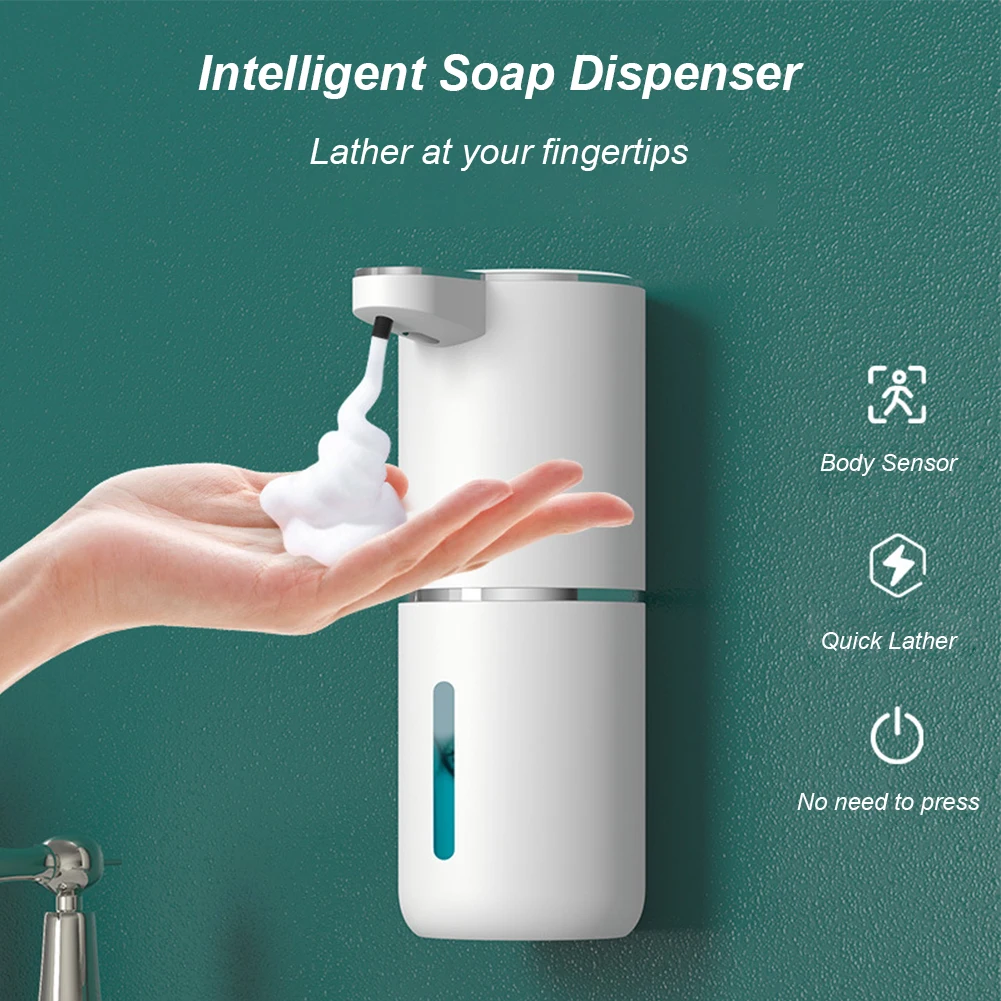 

380ML Automatic Foam Soap Dispenser Large Capacity Touchless Hand Soap Dispenser Touchless Sensor Rechargeable Bathroom Supplies