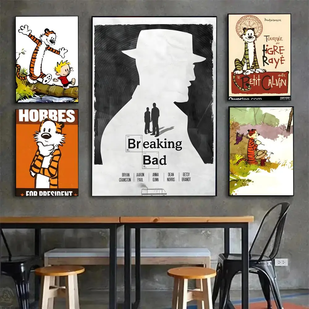 comic strip humor C-Calvin And Hobbes Poster Painting Wall Art Mural for Living Room Home Decor and Gifts