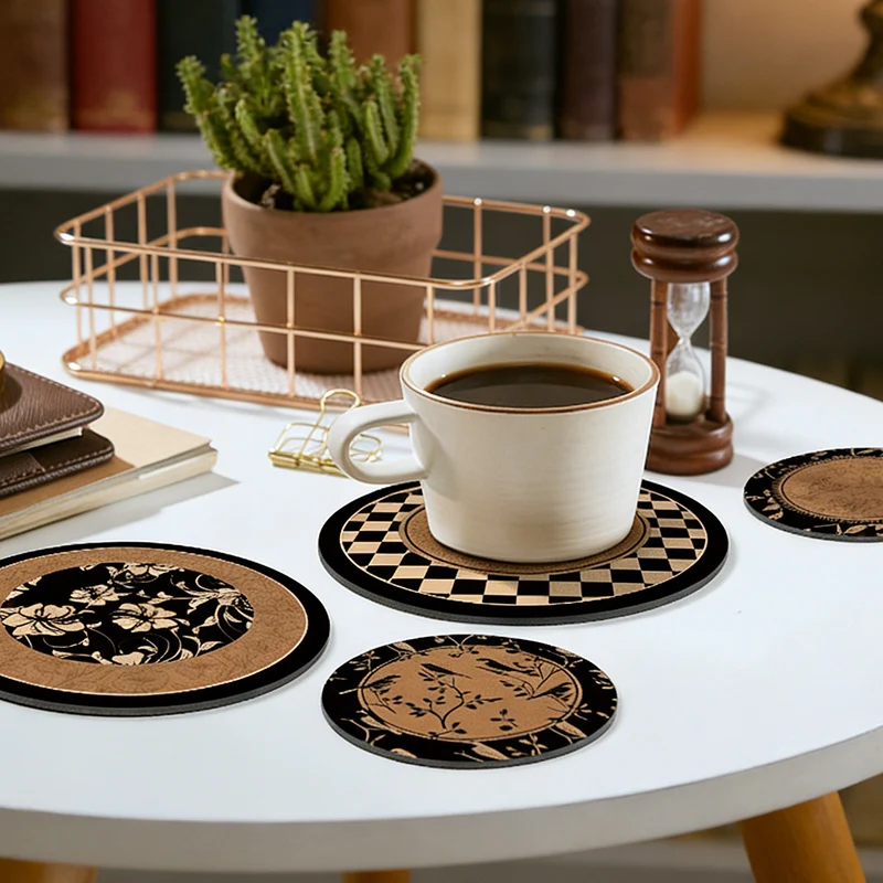 Luxury Heat Resistant Dining Table Mat Absorbent Water Quick Dry Silicone Coaster Plate Pad New Chinese Style Home Fabric