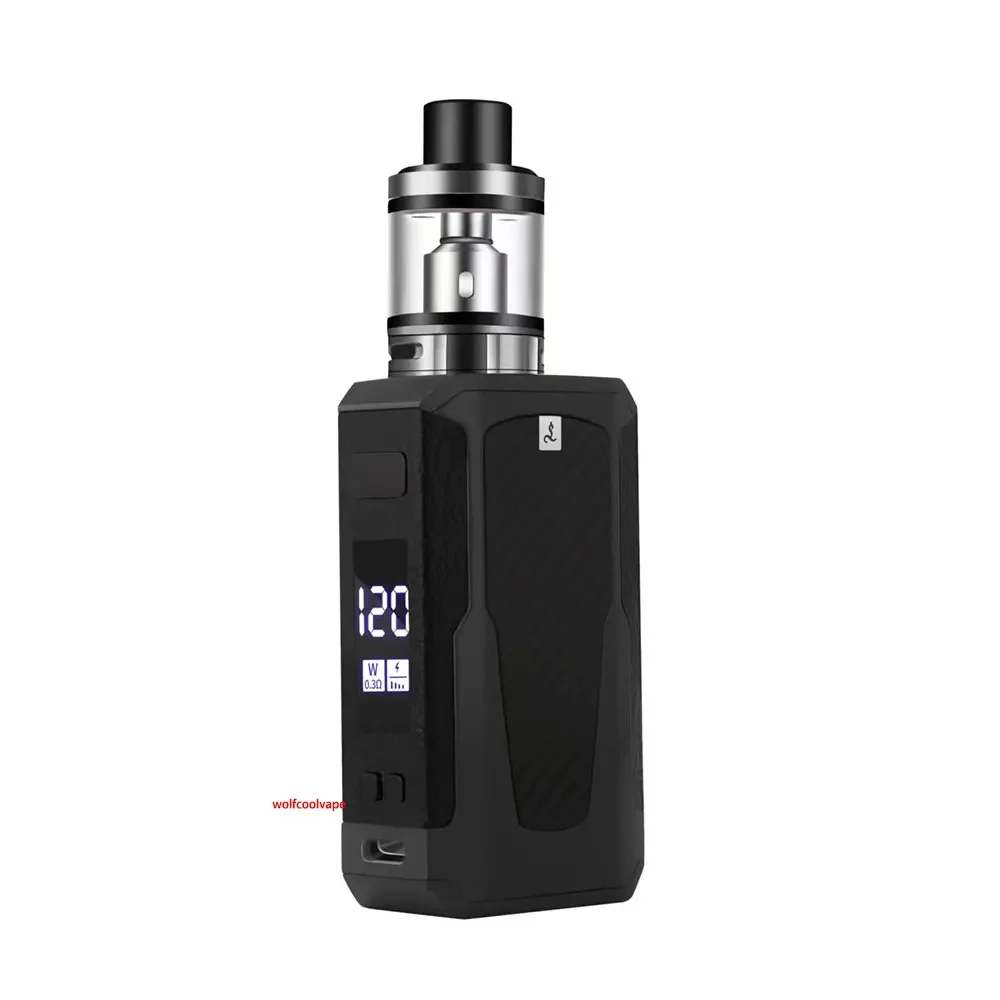 Wolf Coolvape Electronic Cigarettes Vape 120W Box Mod Kit 1800mah OLED Screen E Cigarette Vaporizer kit 2.5ml Atomizer Tank