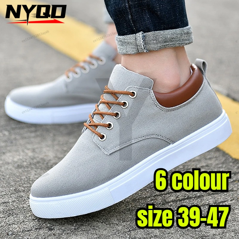 

Men Shoes Canvas Sneakers Flats Lace up Leisure Loafers Fashion Comfort Rubber Sole Non Slip Sneakers 45 45 47 48 Large Size