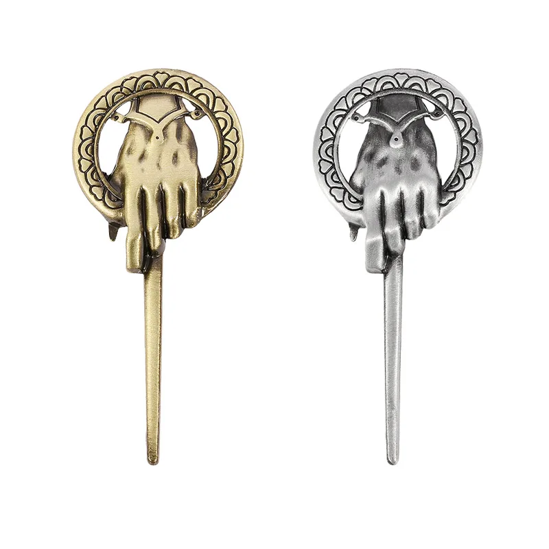 فيلم يد الملك شارة بروش أغنية الجليد والنار إصبع قبضة تسجيل دبوس الطاقة خمر الشرير مجوهرات الأزياء الرجال النساء هدية