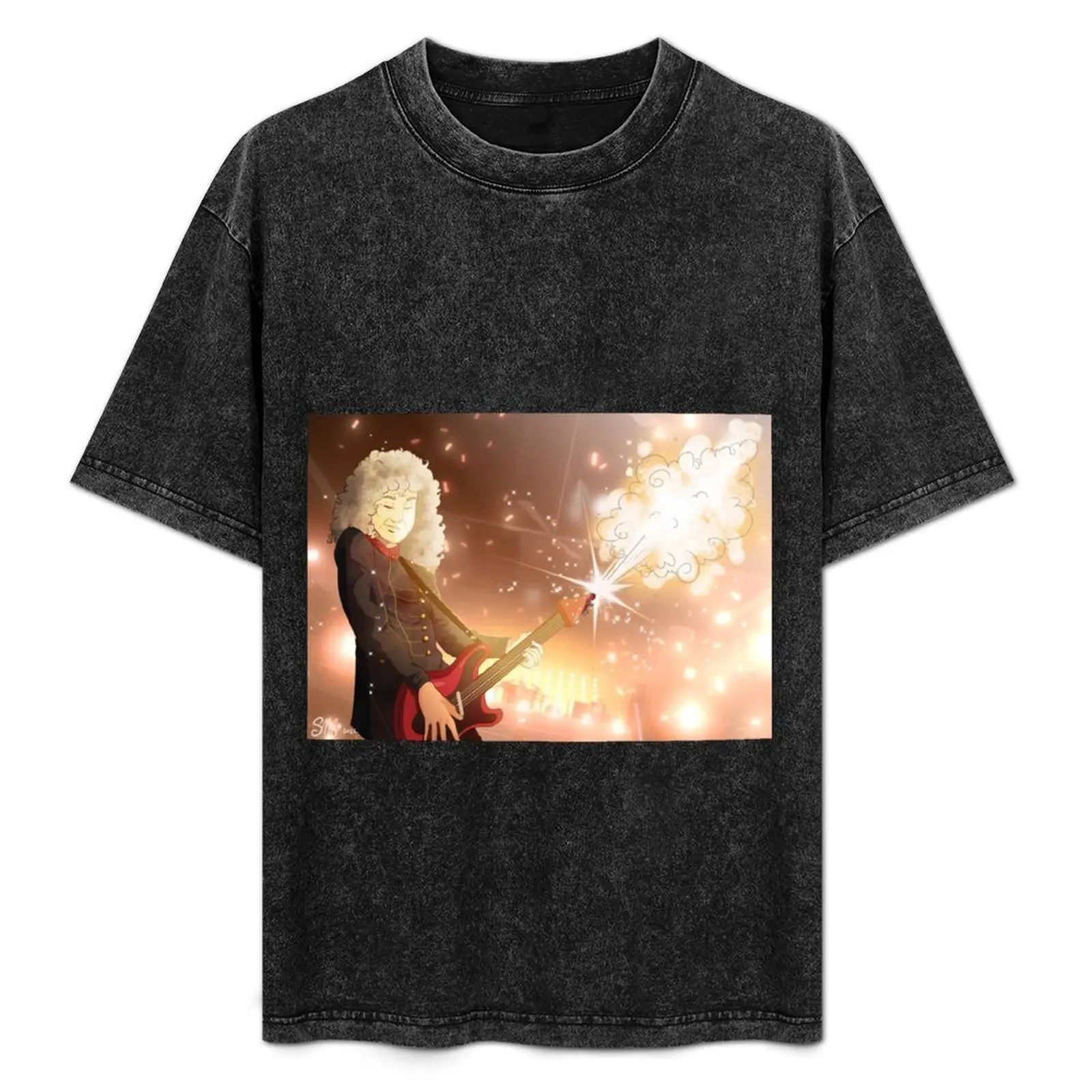 

guitar on fireeeeee T-Shirt gifts for boyfriend luxury t-shirt Blouse luxury designer t shirts for men cotton