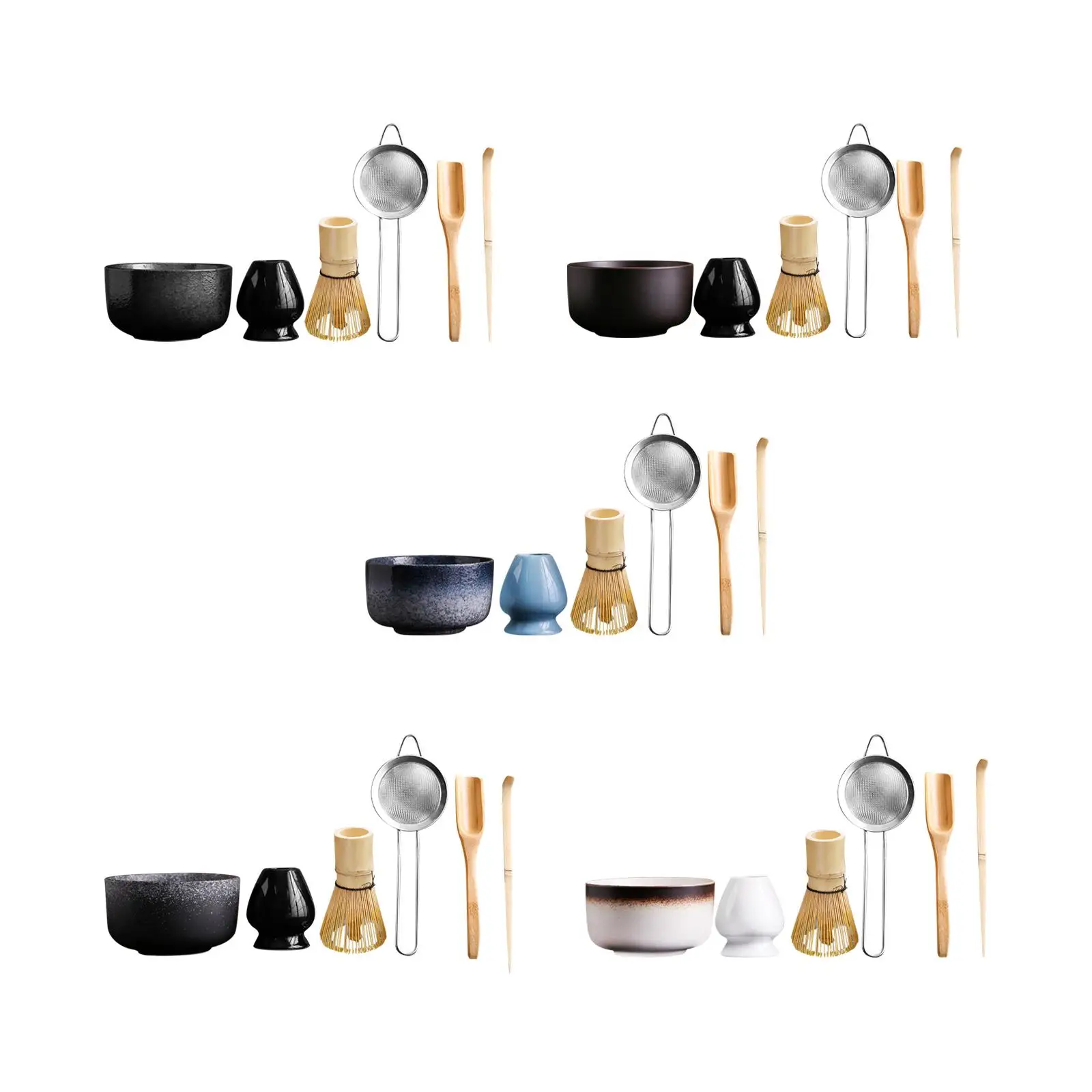 

Bamboo Matcha Kit: 6 Pieces Including Whisk, Scoop, and Holder for Japanese Tea Ceremony