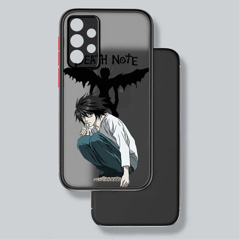 Death Note Boy Cool pour Samsung A56 A42 A36 A34 A33 A32 A23 A16 A04 A03 Note 20 5G coque de téléphone translucide givrée